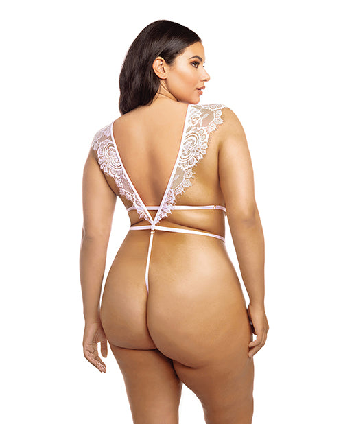 Imani Eyelash Lace Tulle Teddy (Pink)