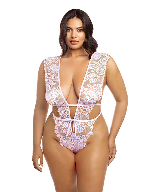 Imani Eyelash Lace Tulle Teddy (Pink)